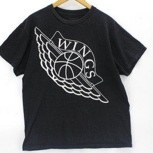 Authentic Classics Wings Men's Logo T Shirt Retro Basketball Sports Black L